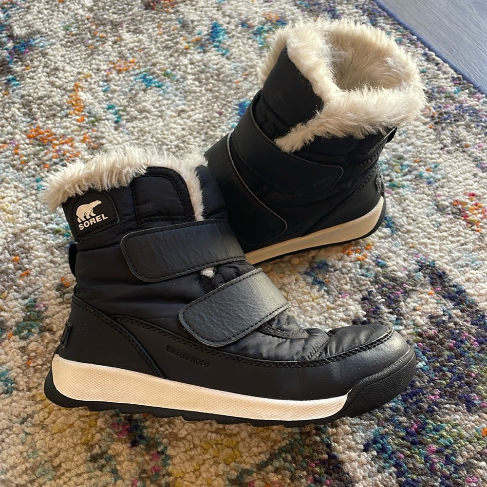 Sorel Children's Black Whitney II Strap Waterproof Boot